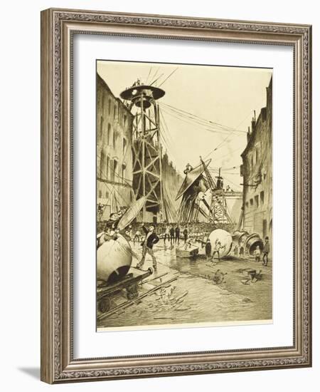 The War of the Worlds, after the Death of the Martian Invaders Londoners Examine Their Machines-Henrique Alvim Corr?a-Framed Photographic Print