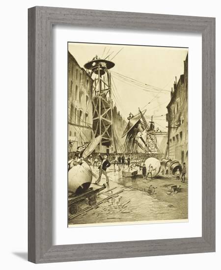 The War of the Worlds, after the Death of the Martian Invaders Londoners Examine Their Machines-Henrique Alvim Corr?a-Framed Photographic Print