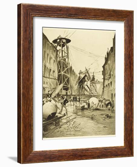 The War of the Worlds, after the Death of the Martian Invaders Londoners Examine Their Machines-Henrique Alvim Corr?a-Framed Photographic Print