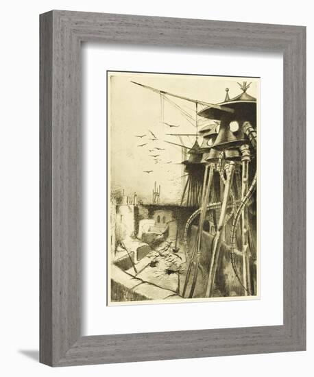 The War of the Worlds, The Fighting-Machines, Harmless Without Their Martian Crews-Henrique Alvim Corr?a-Framed Art Print