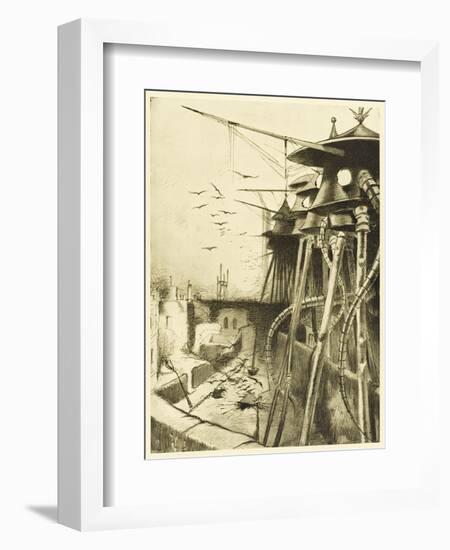 The War of the Worlds, The Fighting-Machines, Harmless Without Their Martian Crews-Henrique Alvim Corr?a-Framed Art Print