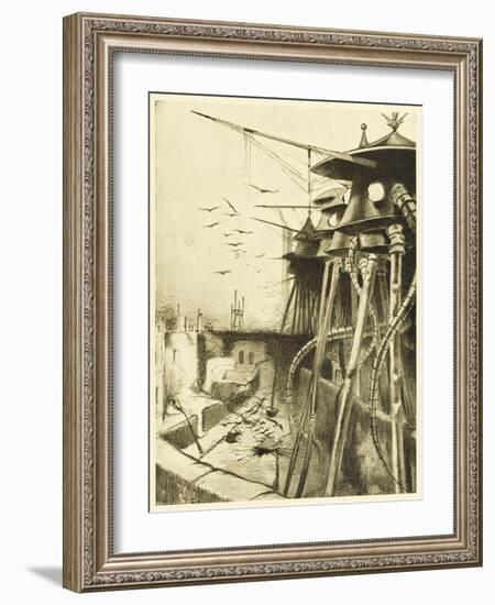 The War of the Worlds, The Fighting-Machines, Harmless Without Their Martian Crews-Henrique Alvim Corr?a-Framed Art Print