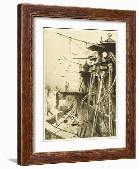 The War of the Worlds, The Fighting-Machines, Harmless Without Their Martian Crews-Henrique Alvim Corr?a-Framed Art Print