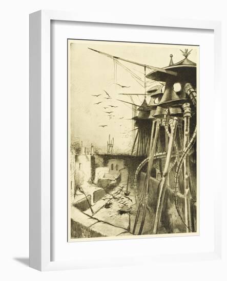 The War of the Worlds, The Fighting-Machines, Harmless Without Their Martian Crews-Henrique Alvim Corr?a-Framed Art Print