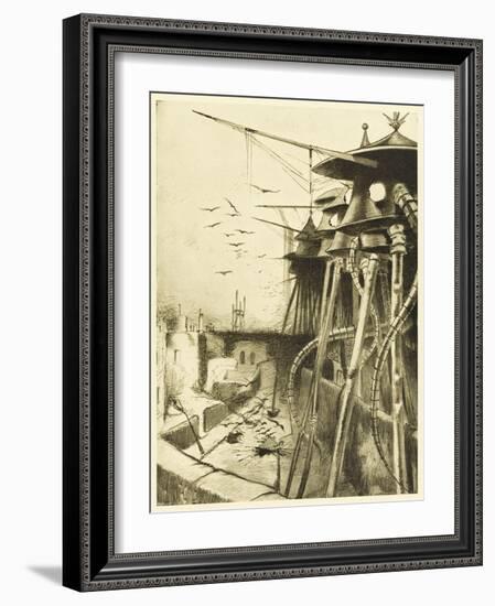 The War of the Worlds, The Fighting-Machines, Harmless Without Their Martian Crews-Henrique Alvim Corr?a-Framed Art Print