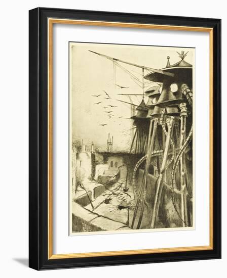 The War of the Worlds, The Fighting-Machines, Harmless Without Their Martian Crews-Henrique Alvim Corr?a-Framed Art Print