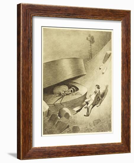 The War of the Worlds, The First Martian Emerges from the Cylinder-Henrique Alvim Corr?a-Framed Art Print