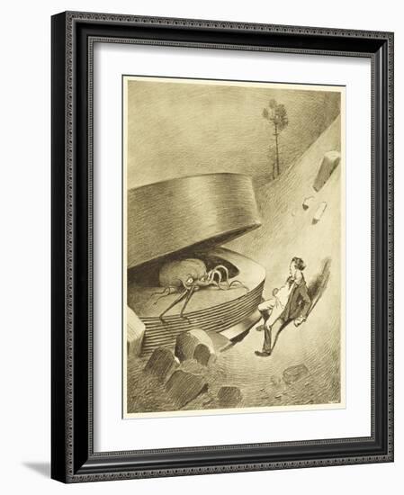 The War of the Worlds, The First Martian Emerges from the Cylinder-Henrique Alvim Corr?a-Framed Art Print