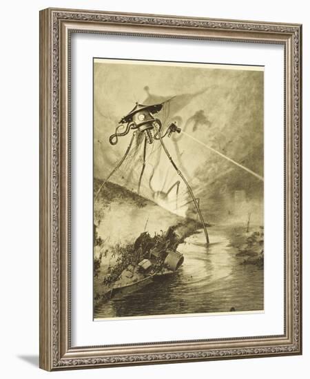 The War of the Worlds, The Martian Fighting-Machines in the Thames Valley-Henrique Alvim Corr?a-Framed Photographic Print