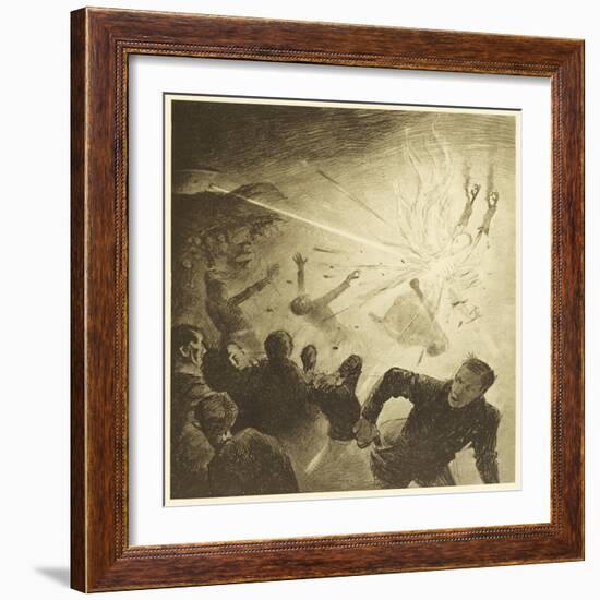 The War of the Worlds, The Martians, Heat-Ray Disperses the Crowd-Henrique Alvim Corr?a-Framed Art Print