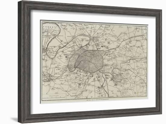 The War, Plan of Paris and the Fortifications-null-Framed Giclee Print