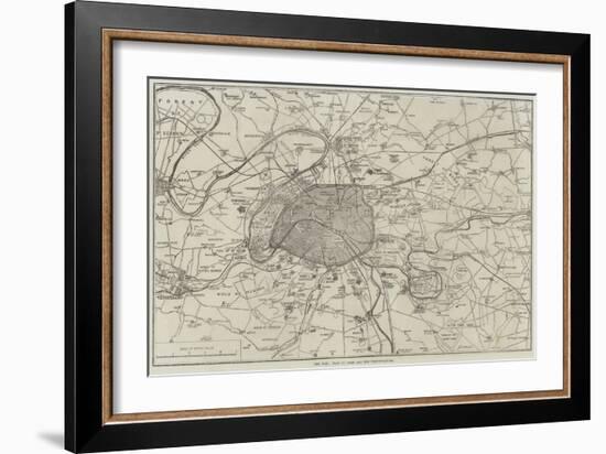 The War, Plan of Paris and the Fortifications-null-Framed Giclee Print