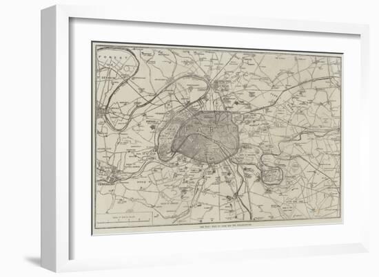 The War, Plan of Paris and the Fortifications-null-Framed Giclee Print