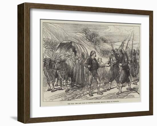 The War, the Last Days of Plevna, Soldiers Begging Bread of Peasants-Charles Robinson-Framed Giclee Print