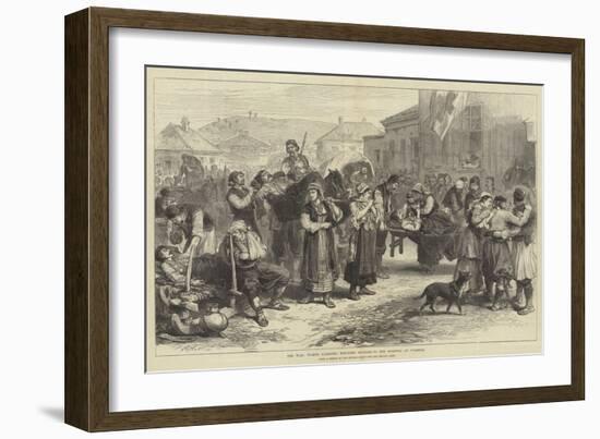 The War, Women Carrying Wounded Soldiers to the Hospital at Ivanitza-Alfred William Hunt-Framed Giclee Print