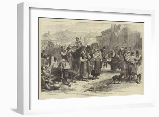 The War, Women Carrying Wounded Soldiers to the Hospital at Ivanitza-Alfred William Hunt-Framed Giclee Print