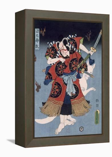 The Warrior (Colour Woodblock Print)-Utagawa Kunisada-Framed Premier Image Canvas