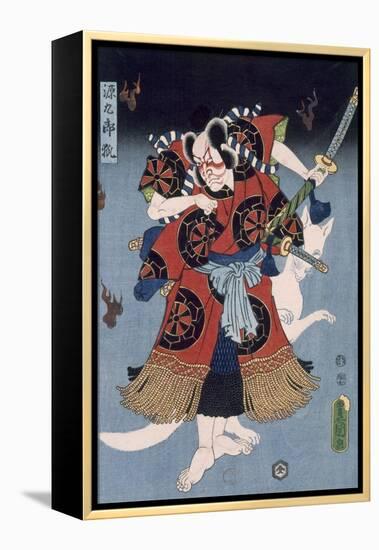 The Warrior (Colour Woodblock Print)-Utagawa Kunisada-Framed Premier Image Canvas