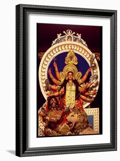 The Warrior Goddess Durga Slaying the Demon Mahesasura-null-Framed Giclee Print