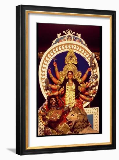 The Warrior Goddess Durga Slaying the Demon Mahesasura-null-Framed Giclee Print