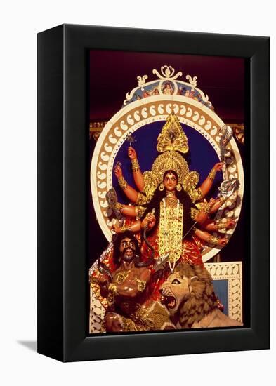 The Warrior Goddess Durga Slaying the Demon Mahesasura-null-Framed Premier Image Canvas