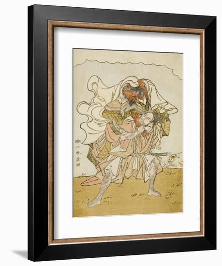 The Warrior Omori Hikoshichi Carrying a Female Demon on His Back, C.1772-Katsukawa Shunsho-Framed Giclee Print