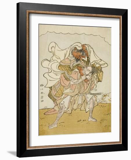 The Warrior Omori Hikoshichi Carrying a Female Demon on His Back, C.1772-Katsukawa Shunsho-Framed Giclee Print