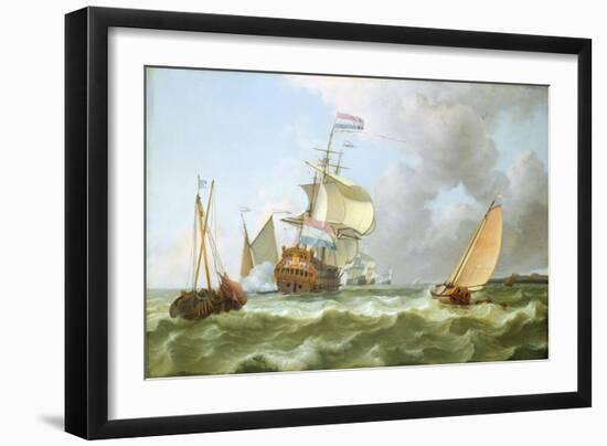 The Warship 'Hollandia' in Full Sail-Ludolf Backhuysen-Framed Giclee Print