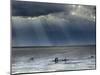 The Wash, Norfolk, Beach Landscape with Storm Clouds and Bait Diggers, UK-Gary Smith-Mounted Photographic Print