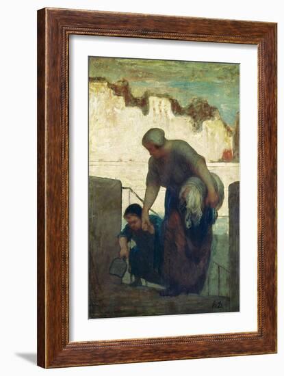 The Washerwoman, circa 1860-61-Honore Daumier-Framed Giclee Print