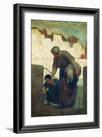 The Washerwoman, circa 1860-61-Honore Daumier-Framed Giclee Print