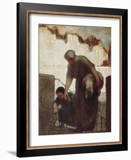 The Washerwoman (La Blanchisseuse)-Honore Daumier-Framed Art Print