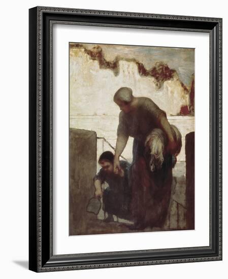 The Washerwoman (La Blanchisseuse)-Honore Daumier-Framed Art Print