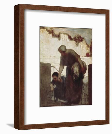 The Washerwoman (La Blanchisseuse)-Honore Daumier-Framed Premium Giclee Print