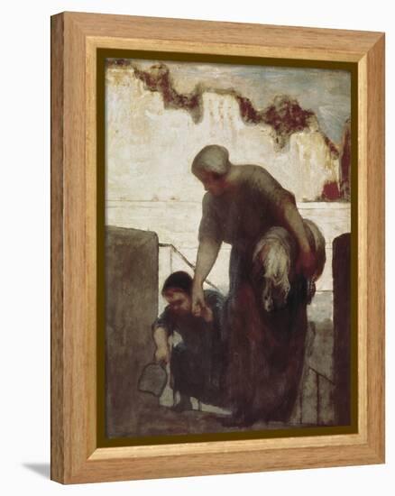 The Washerwoman (La Blanchisseuse)-Honore Daumier-Framed Stretched Canvas