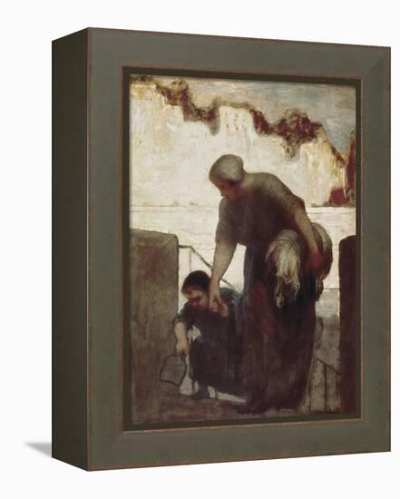 The Washerwoman (La Blanchisseuse)-Honore Daumier-Framed Stretched Canvas