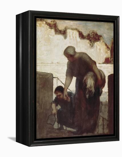 The Washerwoman (La Blanchisseuse)-Honore Daumier-Framed Stretched Canvas