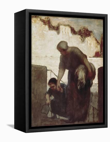 The Washerwoman (La Blanchisseuse)-Honore Daumier-Framed Stretched Canvas