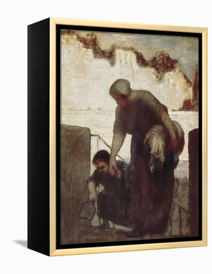 The Washerwoman (La Blanchisseuse)-Honore Daumier-Framed Stretched Canvas