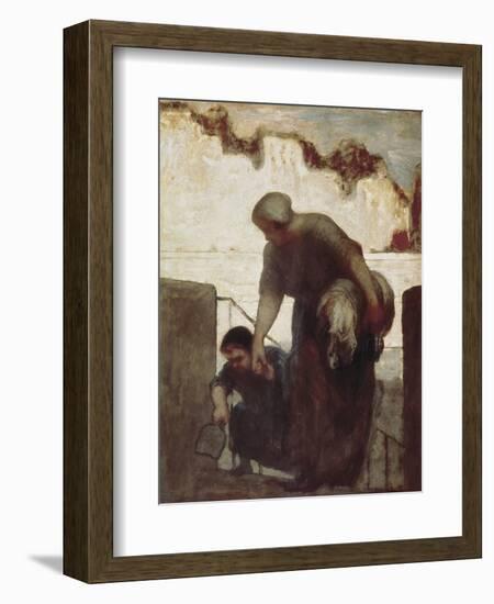 The Washerwoman (La Blanchisseuse)-Honore Daumier-Framed Art Print