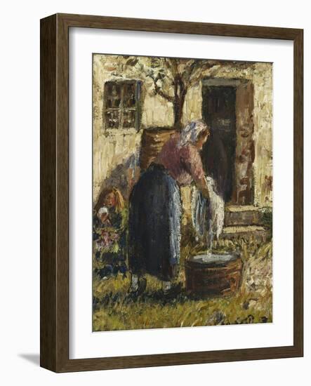 The Washerwoman; La Laveuse, C.1898-Camille Pissarro-Framed Giclee Print