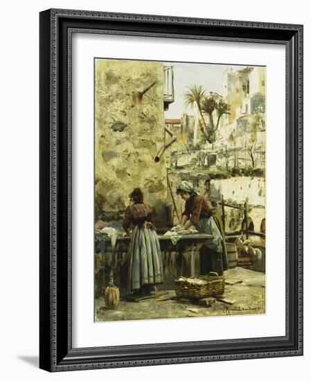 The Washerwomen, 1906-Peder Mork Monsted-Framed Giclee Print