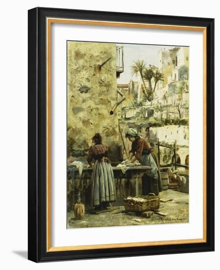 The Washerwomen, 1906-Peder Mork Monsted-Framed Giclee Print