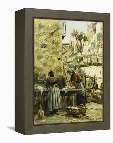 The Washerwomen, 1906-Peder Mork Monsted-Framed Premier Image Canvas