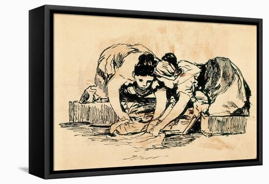 The Washerwomen, Late 18Th-Early 19Th Century (Drawing)-Francisco Jose de Goya y Lucientes-Framed Premier Image Canvas