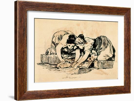 The Washerwomen, Late 18Th-Early 19Th Century (Drawing)-Francisco Jose de Goya y Lucientes-Framed Giclee Print