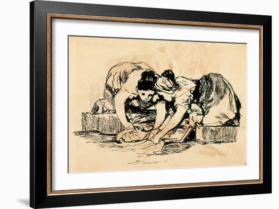 The Washerwomen, Late 18Th-Early 19Th Century (Drawing)-Francisco Jose de Goya y Lucientes-Framed Giclee Print