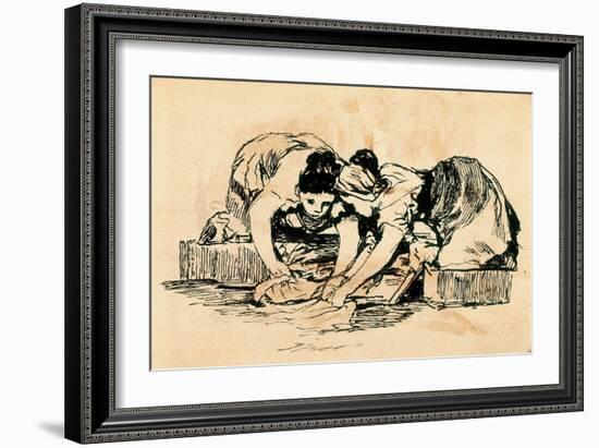 The Washerwomen, Late 18Th-Early 19Th Century (Drawing)-Francisco Jose de Goya y Lucientes-Framed Giclee Print