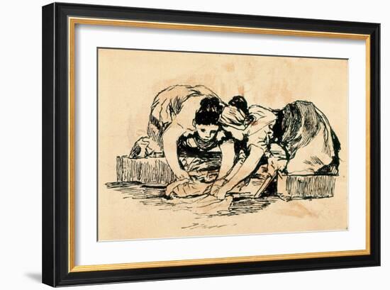 The Washerwomen, Late 18Th-Early 19Th Century (Drawing)-Francisco Jose de Goya y Lucientes-Framed Giclee Print