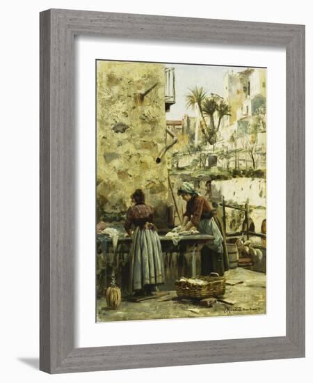 The Washerwomen-Peder Mork Monsted-Framed Giclee Print